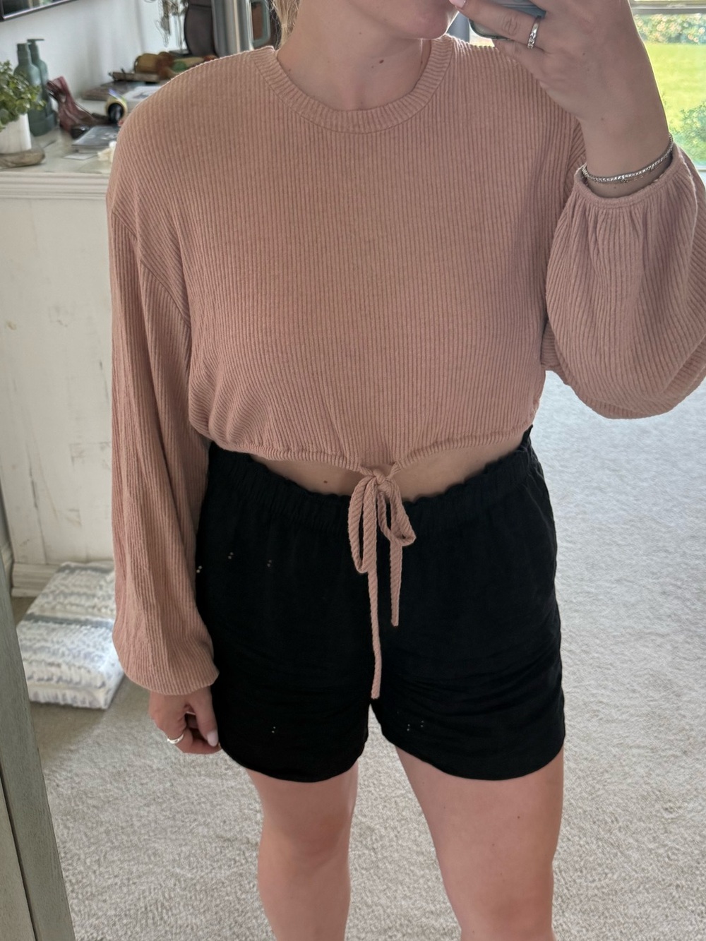 Audrey 3 + 1 Mauve cropped knit